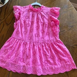Impeccable Pig pink eyelet blouse. Size M